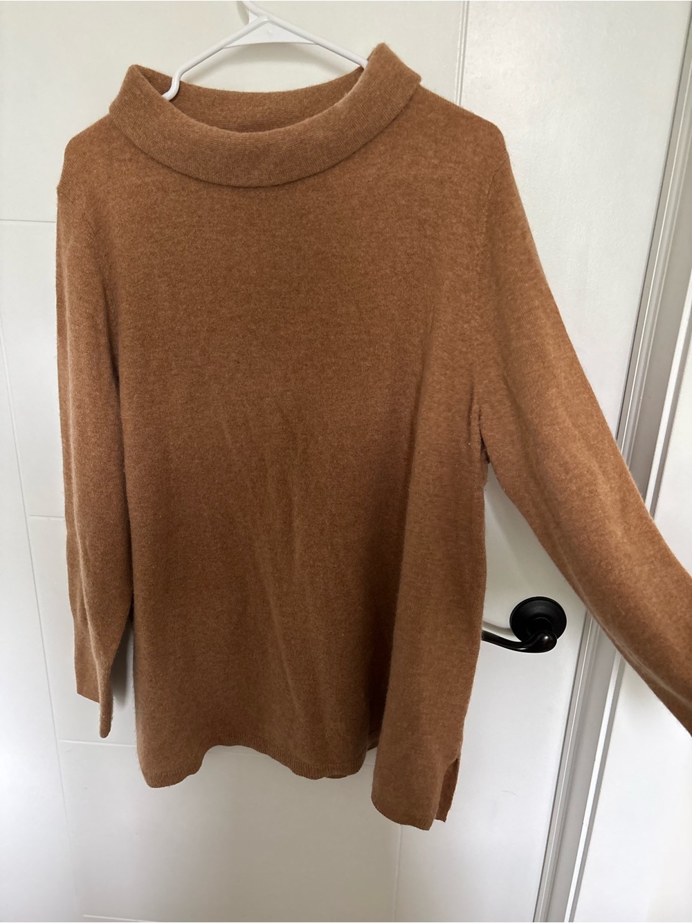 Talbots Pure Cashmere Camel Brown Cowl Neck Sweater